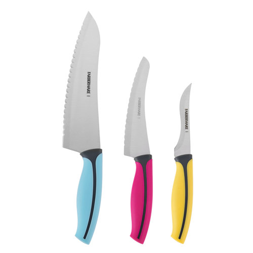 Farberware Precise Slice Soft Grip Chef Knife Set, 3Piece